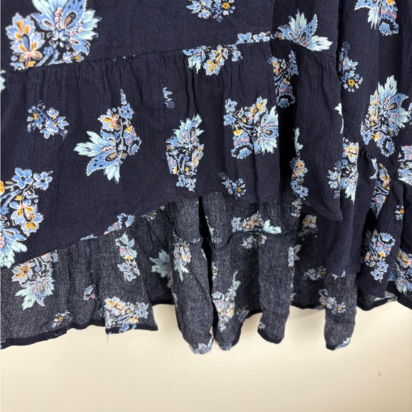 Lane Bryant Navy High-Low Floral Maxi Skirt size 16 some flaws coquette light - Picture 7 of 12